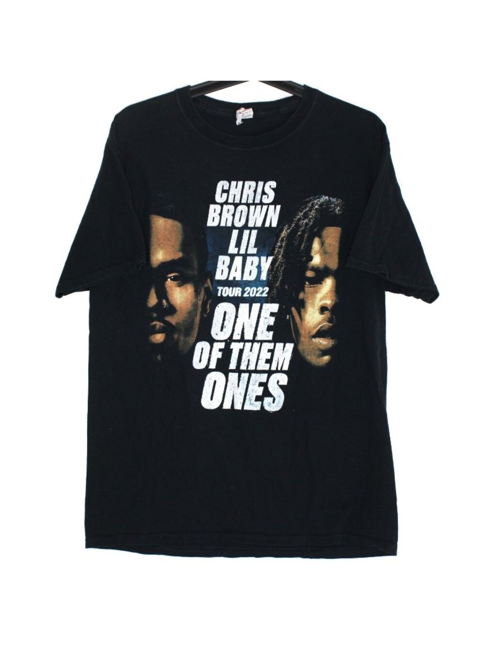 Chris Brown x Lil Baby Mens Medium 2022 Tour Hip Hop Concert Tour T-Shirt F1431